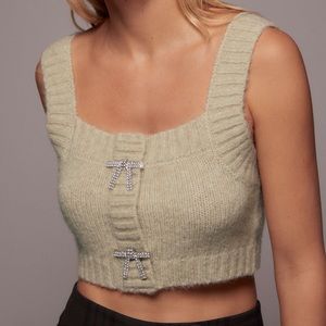 Zara knit top with jewel buttons size S